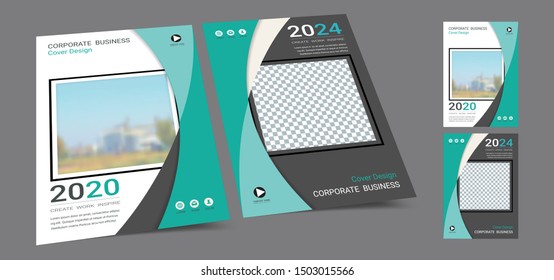 Poster cover book design template in A4 layout with space for photo background, Cmyk 2 tone color suitable for annual report, proposal, portfolio, brochure, flyer, leaflet, catalog, magazine, booklet.