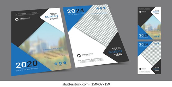 Poster cover book design template in A4 layout with space for photo background, Cmyk 2 tone color suitable for annual report, proposal, portfolio, brochure, flyer, leaflet, catalog, magazine, booklet.