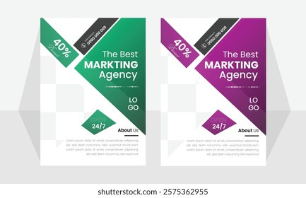 Poster cover book design template with space for photo background,