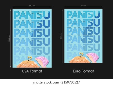 Poster Or Cover Design In Anime Style And Font Background With Famous Word, Cute, Kawaii