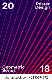 Poster or cover design with geometric pattern. Minimalistic background with gradient color. Vector