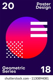Poster or cover design with geometric pattern. Minimalistic background with gradient color. Vector