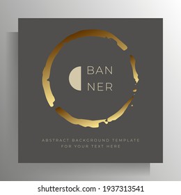 Poster cover design. A minimalistic concept with splashes of paint in gray and gold tones. Vector illustration.