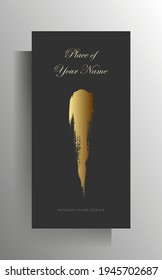Poster cover design. A minimalistic concept with splashes of paint in gray and gold tones. Vector illustration.