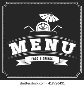 Poster, cover for restaurant, cafe menu for food and drinks in chalk style