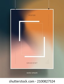 Poster cover template with color vibrant gradient background. Trendy modern design. Vector templates for placards, banners, flyers, presentations and reports. Vector illustration. Eps10