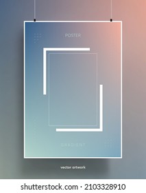 Poster cover template with color vibrant gradient background. Trendy modern design. Vector templates for posters, banners, flyers, presentations and covers. Vector illustration. Eps10
