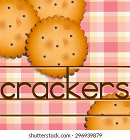 Poster of crackers with white and pick background