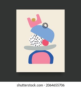 Poster mit kreativen abstrakten geometrischen Formen. Vektorgrafik