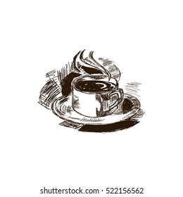 Poster with a cup of hot drink