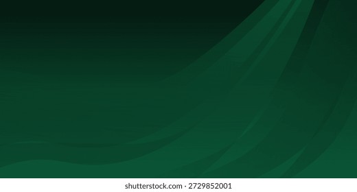 Póster forma verde curva sobre fondo verde con espacio de copia para texto. Cubierta de estilo de diseño de lujo.