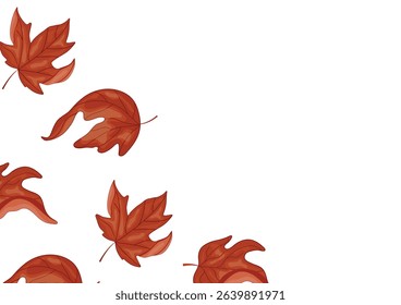 poster of curved leaves of a deciduous tree, namely a maple tree, without a background, for Canada Day or autumn designs