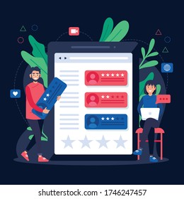 The poster of customer day with vector illustration style.