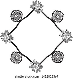 Poster for cute wreath frame, isolated on white backdrop. Vector