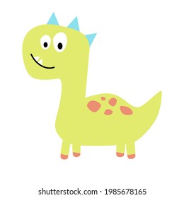 a poster with a cute yellow bright dinosaur. vector print for children's clothing, children's room, t-shirts, hoodies, clothing, wallpaper.