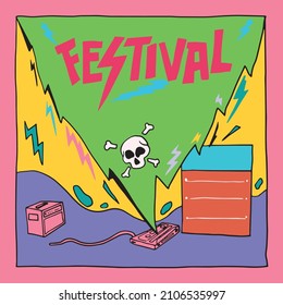 afiche dan templat poster festival musik 