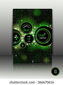 poster for a dance club or disco party. Dancing all night