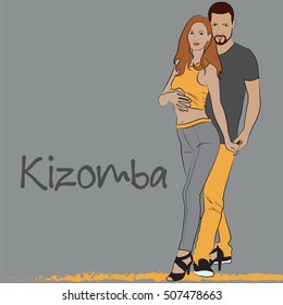 A poster with a dancing couple. Kizomba