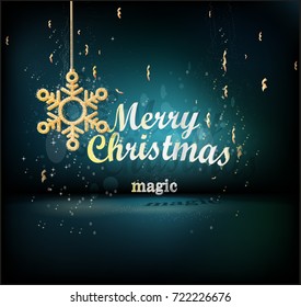 Poster of a dark background, for a new year or merry Christmas . Vector.