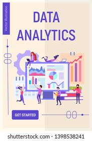 Poster Data Analytics. Vector illustration of concept marketing and teamwork.