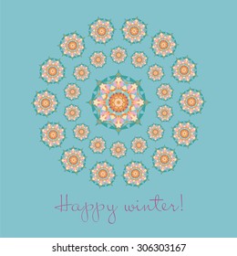 Poster with decorative snowflakes