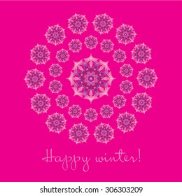 Poster with decorative snowflakes