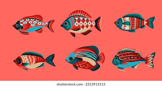 Poster with decorative tropical fish
