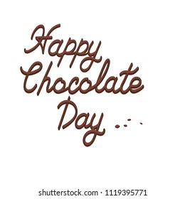 Poster with delicious cocoa text, ready to celebrate a happy and delicious chocolate day. Stock vector. Cartoon style.