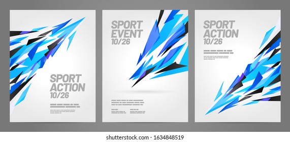 Poster design with abstract dynamic shapes for sport event, invitation, awards or championship. Sport background.