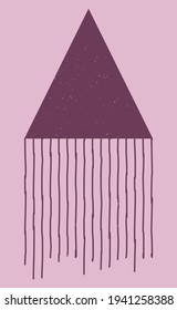 Poster design in abstract minimalist style with triangle and lines falling from it. Modern concept template. Design for wall decor, cover print, flyer, brochure. Vector illustration