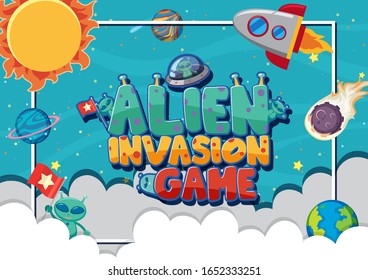 Poster Design Alien Invasion Game Aliens Stock Vector (Royalty Free ...