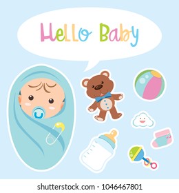 Poster design for baby boy illustration