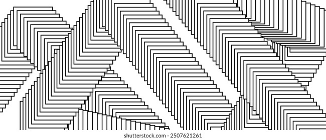 Fondo de diseño de póster con tarjetas voladoras o marcos. Plantilla de rectángulos mezclados en blanco y negro para póster, Anuncio, póster, folleto, folleto, folleto, folleto, folleto. Fondo de pantalla abstracto dinámico. Vector