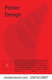 Poster design background red color in unique shape 