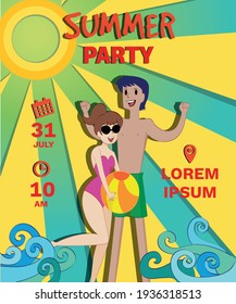 poster design for beach or pool party