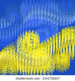 Poster design with a call to help and pray for Ukraine. Peacetime after  military operations in Ukraine. The image of the colors of the Ukrainian flag and the sky in the style of impressionism