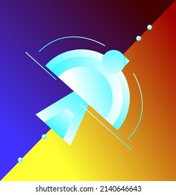 Poster design calling to help Ukraine and pray for Ukraine. Image of an abstract geometric bird of the world flying against the background of the Ukrainian flag
