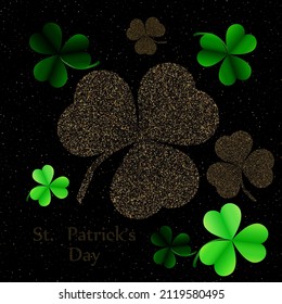 Poster design, card for St. Patrick's day with clover leaves