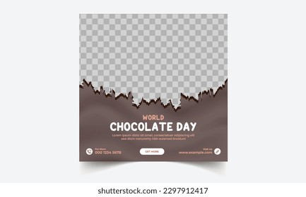 A poster design for chocolate day, Happy Chocolate Day Social Media Post Template Design, Celebrate world chocolate day