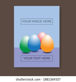 Poster design with colored egg background. Great vector for sales promotion, product marketing, web banner, flyer, social media, online shop etc.