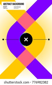 Poster design with colorful geometric lines in modern style. Abstract background template