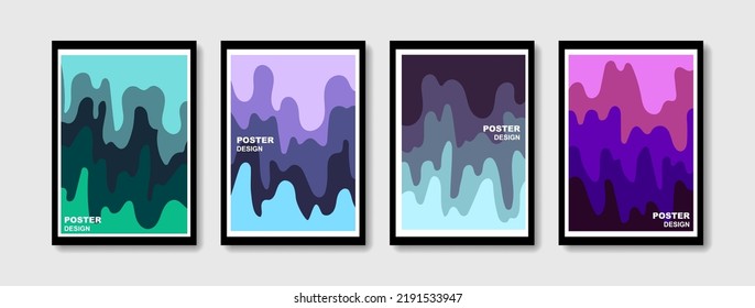 Poster design colorful liquid style and cover simple trendy background