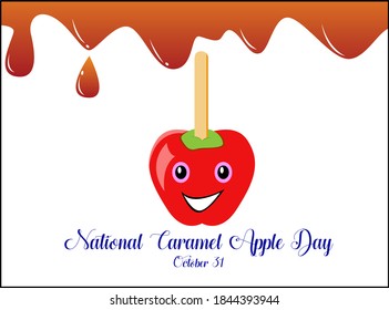Poster design concept of National Caramel Apple Day on October 31