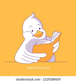 Poster design with the concept of psychology and the development of the inner self. An image of a bird that reads. A call not to stop and not to forget about self-development