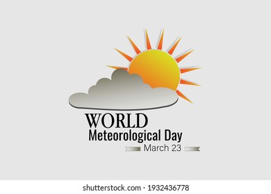 Poster design concept World meteorological day with climate and weather change with globe on a black background.