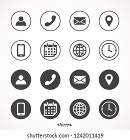 Poster Design Contact White Icon Set