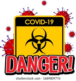 Poster design for coronavirus theme with covid-19 sign illustration