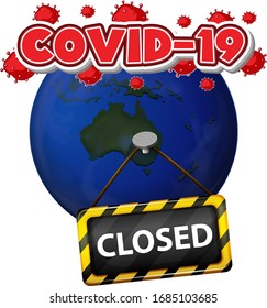 Plakatdesign zum Thema Koronavirus mit abgeschlossener Erde