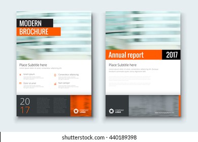 Poster design. Corporate business template for brochure, annual report, catalog, magazine. Layout with modern style colored photo and orange abstract shapes. Creative leaflet, flyer or banner concept