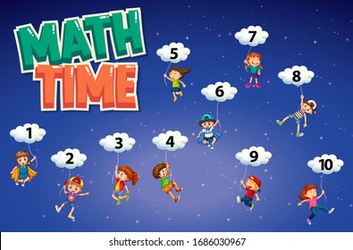 Poster design for counting numbers one to ten illustration